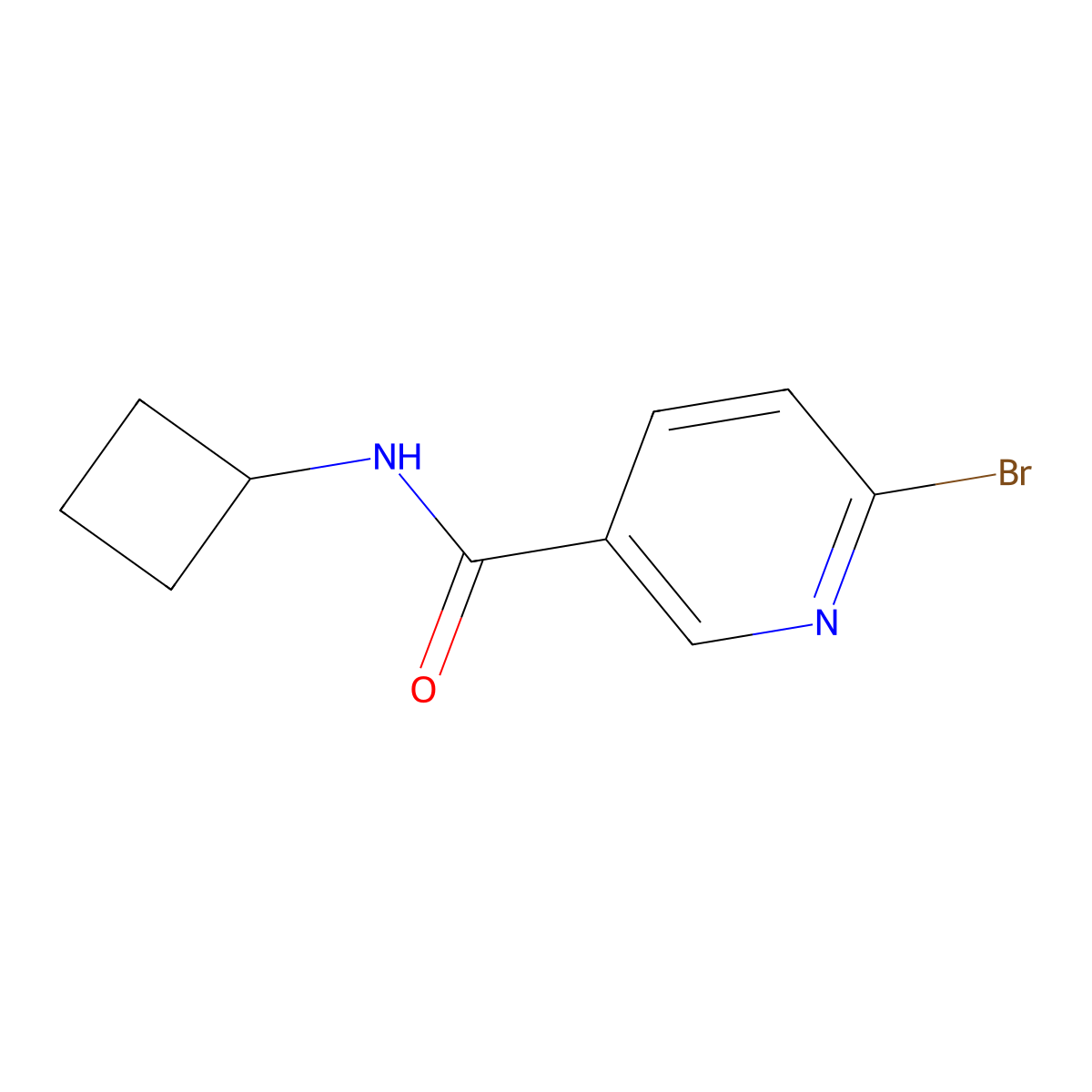 6-bromo-N-cyclobutylnicotinamide molecular structure, CAS 1276014-64-2