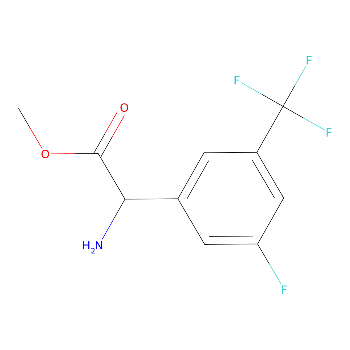 Methyl 2-amino-2-[3-fluoro-5-(trifluoromethyl)phenyl]acetate molecular structure, CAS 1276023-33-6