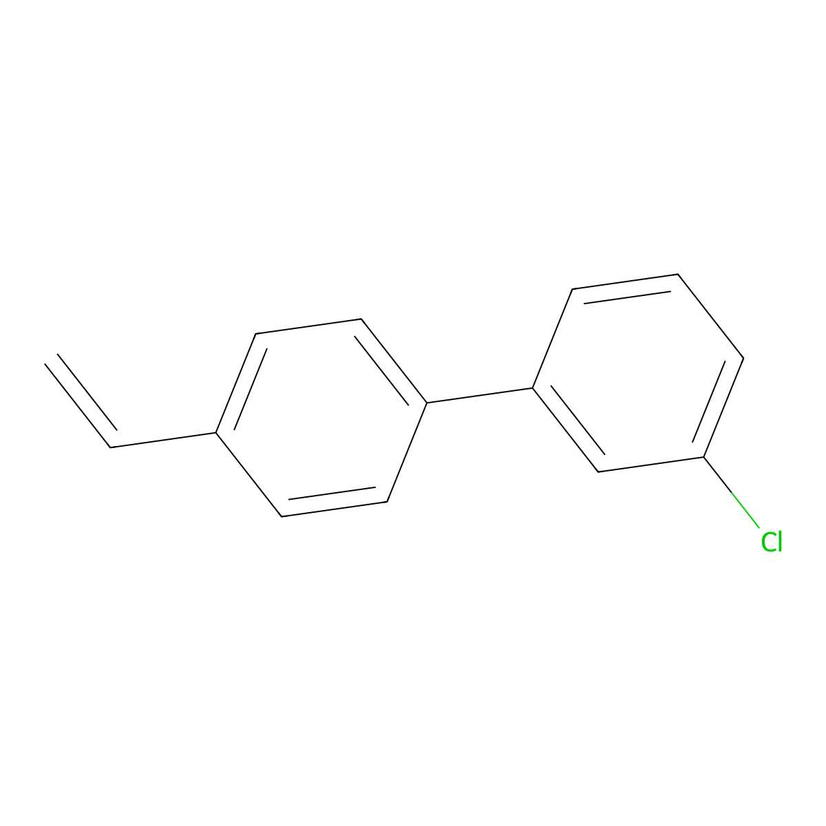 3-Chloro-4'-vinyl-1,1'-biphenyl molecular structure, CAS 1276023-43-8