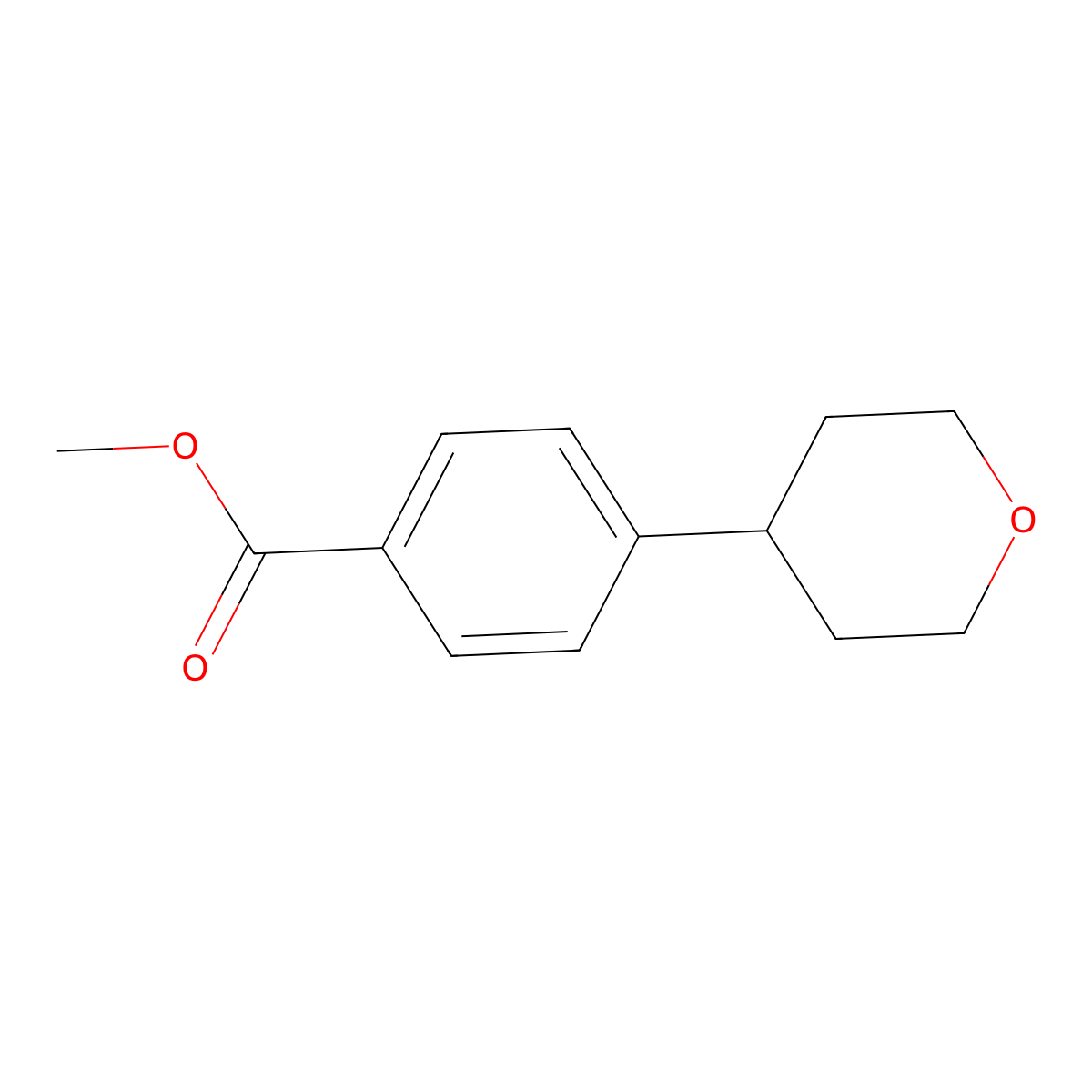 methyl 4-(tetrahydro-2H-pyran-4-yl)benzoate molecular structure, CAS 1276024-95-3