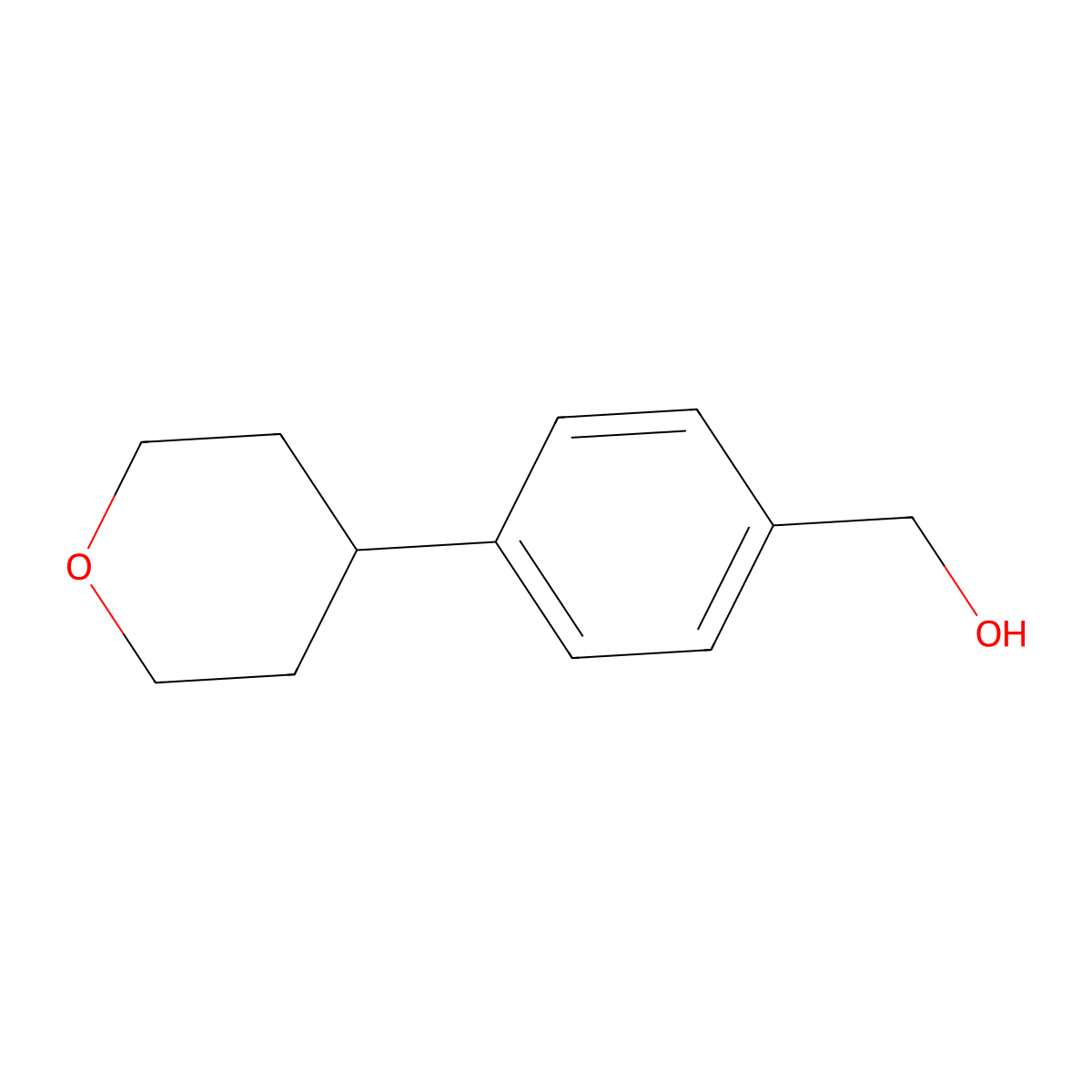 [4-(Oxan-4-yl)phenyl]methanol molecular structure, CAS 1276024-96-4