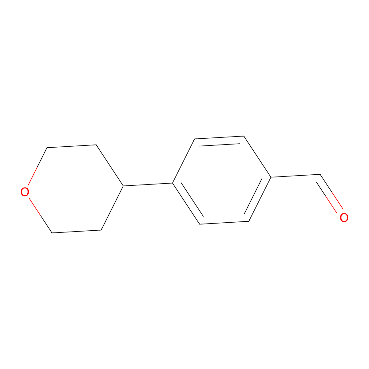 4-(Oxan-4-yl)benzaldehyde molecular structure, CAS 1276024-97-5