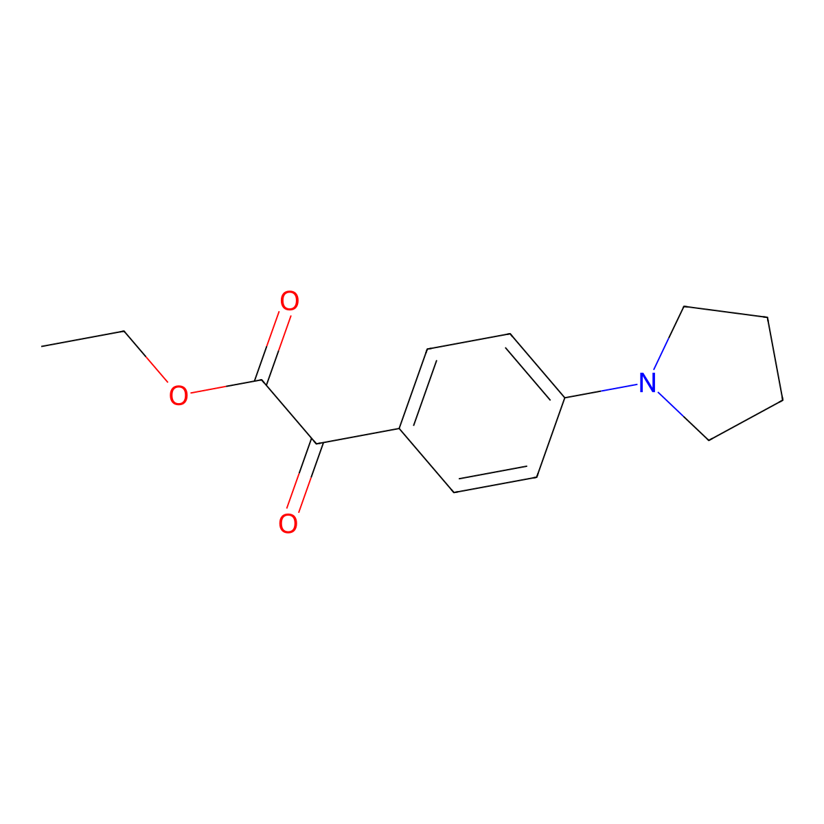 Ethyl 2-oxo-2-(4-(pyrrolidin-1-yl)phenyl)acetate molecular structure, CAS 1276026-39-1