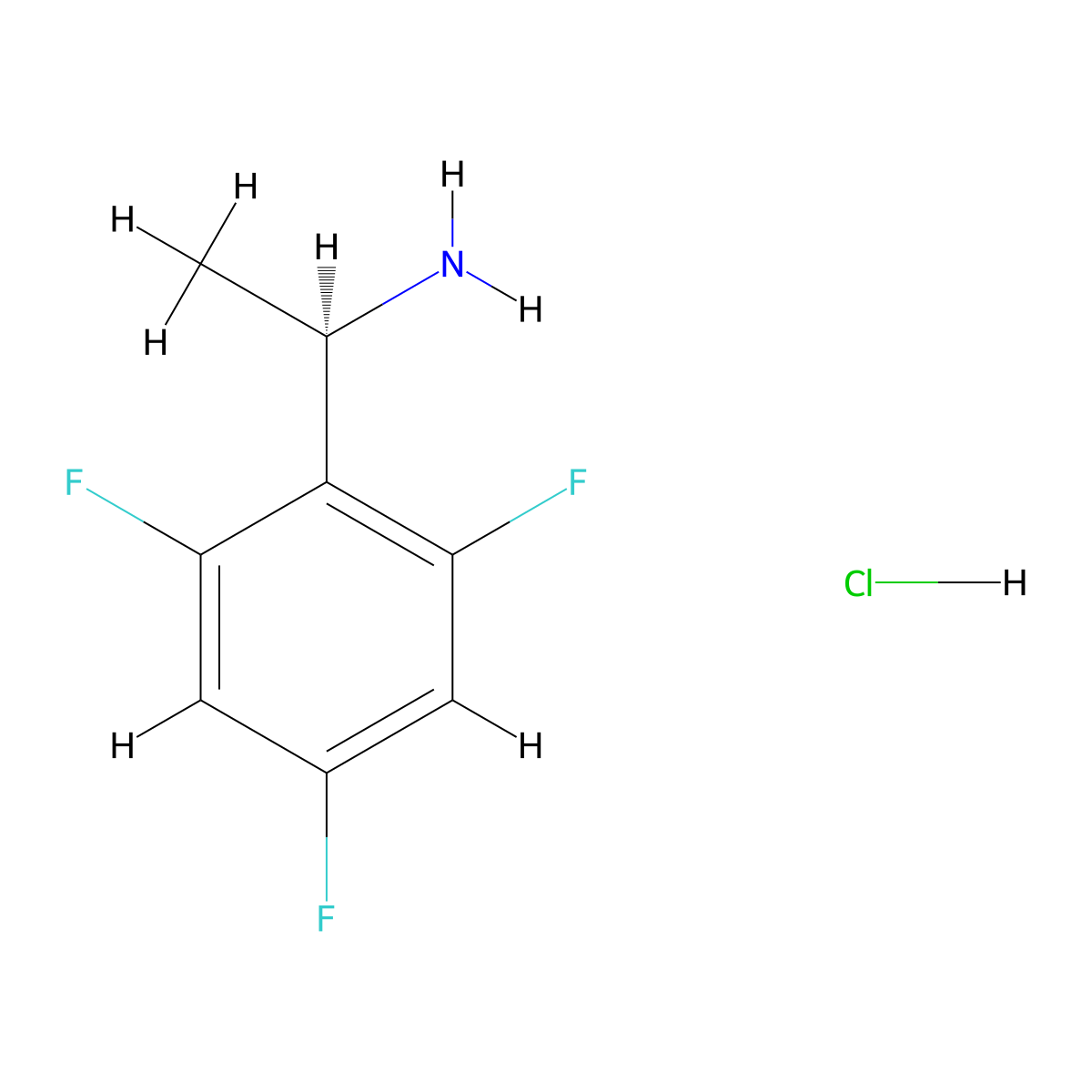 (R)-1-(2,4,6-Trifluorophenyl)ethanamine hydrochloride molecular structure, CAS 1276039-66-7