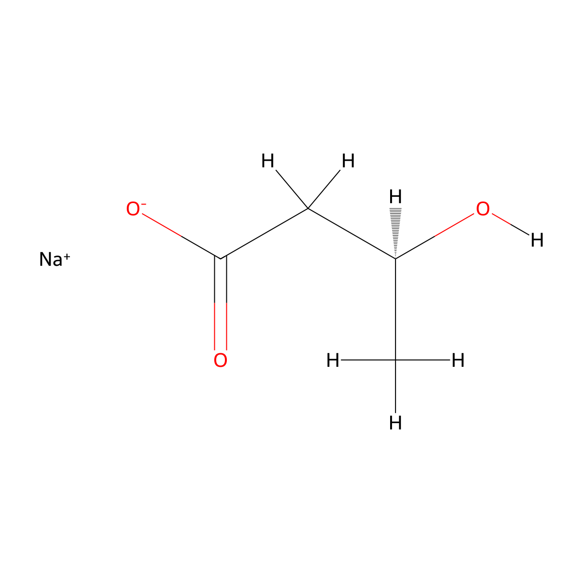 Sodium (S)-3-hydroxybutanoate molecular structure, CAS 127604-16-4