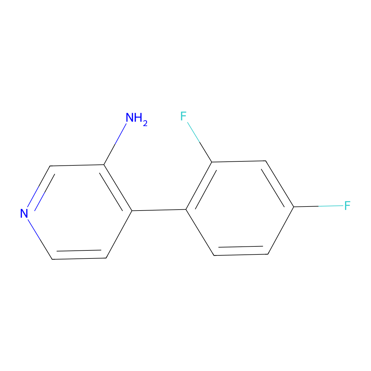 3-Amino-4-(2,4-difluorophenyl)pyridine molecular structure, CAS 1276040-43-7