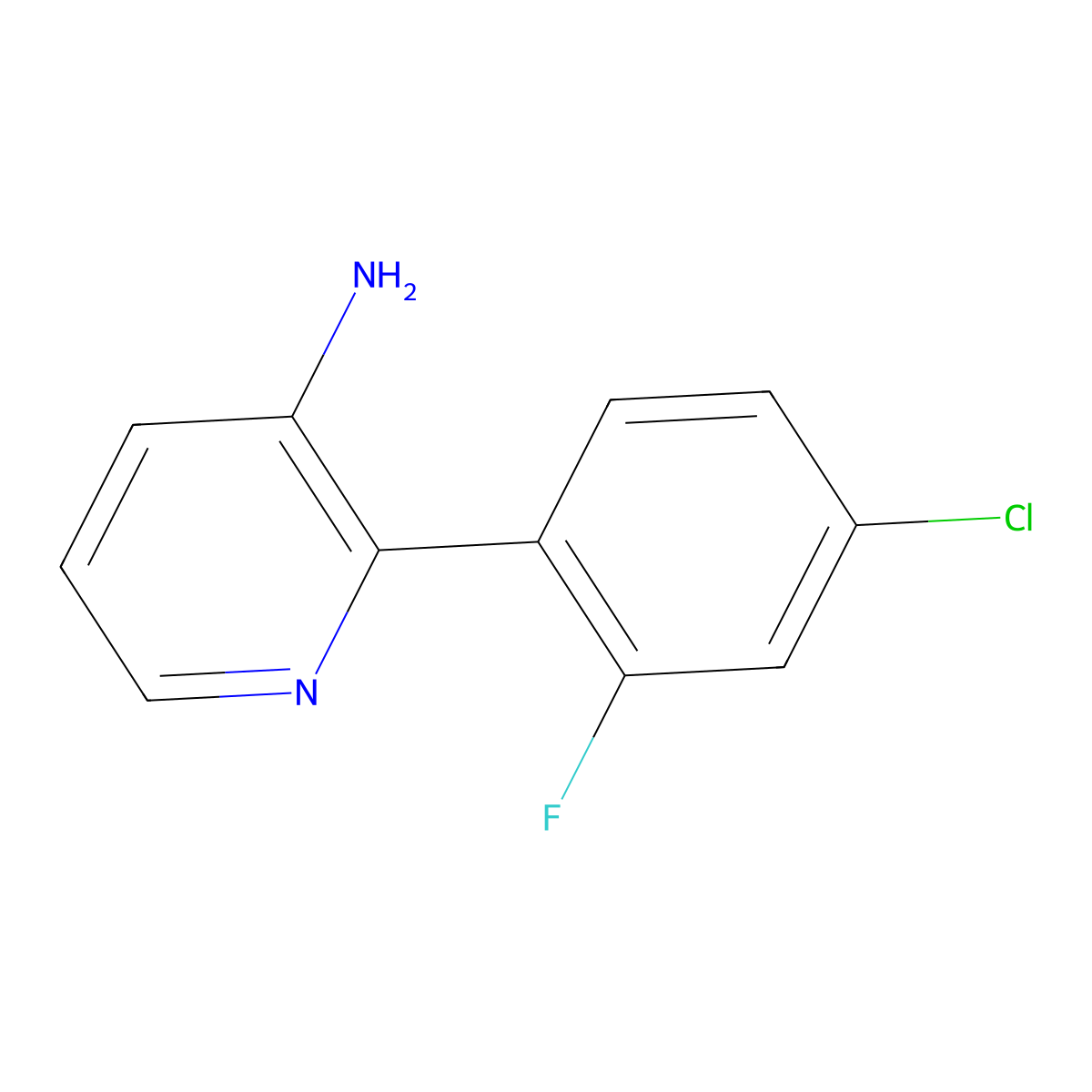 2-(4-Chloro-2-fluorophenyl)pyridin-3-amine molecular structure, CAS 1276041-23-6