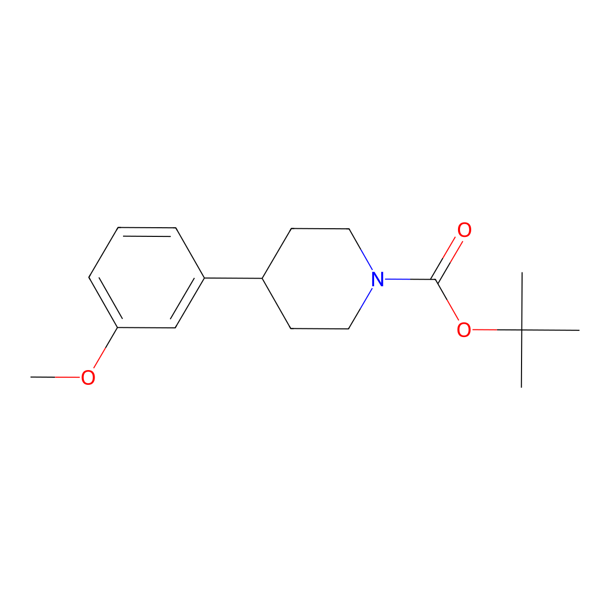 Tert-butyl 4-(3-methoxyphenyl)piperidine-1-carboxylate molecular structure, CAS 1276045-26-1