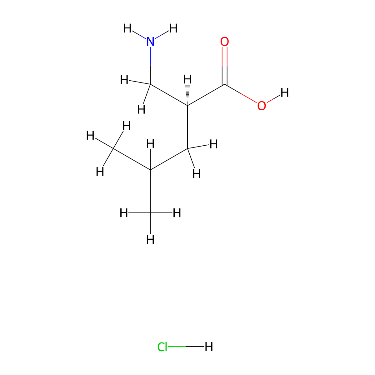 (S)-2-(Aminomethyl)-4-methylpentanoic acid hydrochloride molecular structure, CAS 1276055-49-2