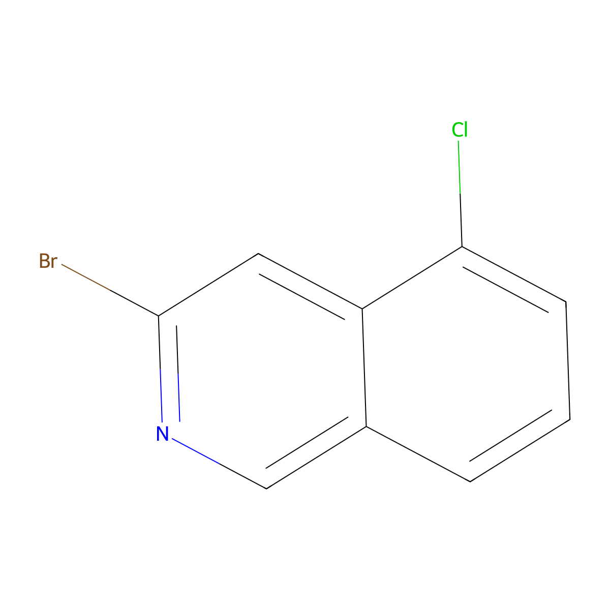 3-Bromo-5-chloroisoquinoline molecular structure, CAS 1276056-67-7