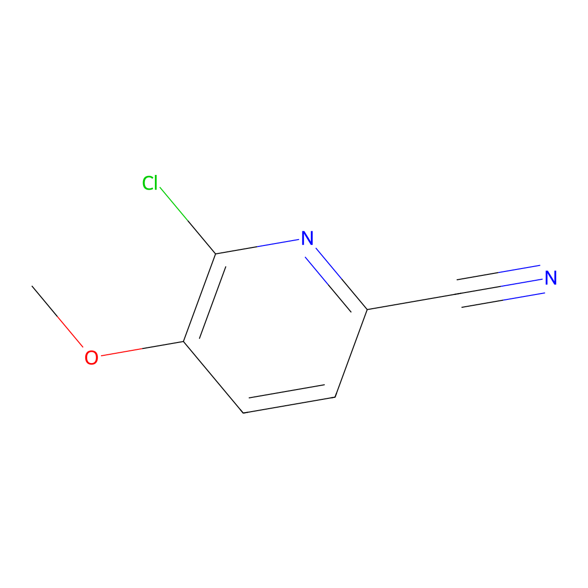 6-Chloro-5-methoxypicolinonitrile molecular structure, CAS 1276056-78-0
