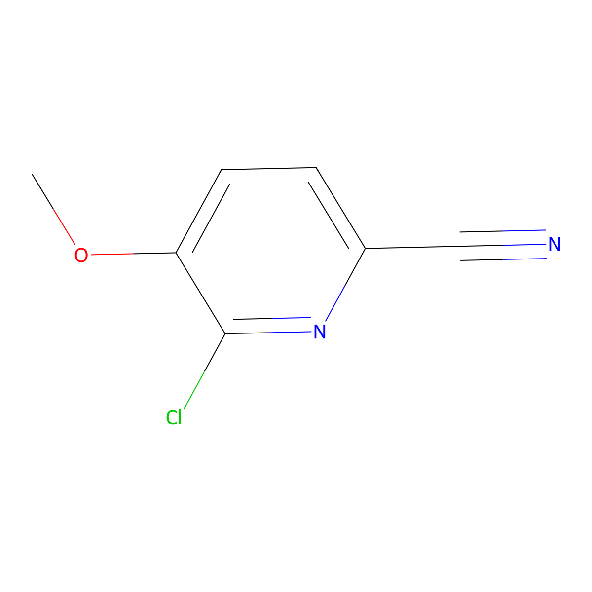 6-Chloro-5-methoxypicolinonitrile molecular structure, CAS 1276056-78-0
