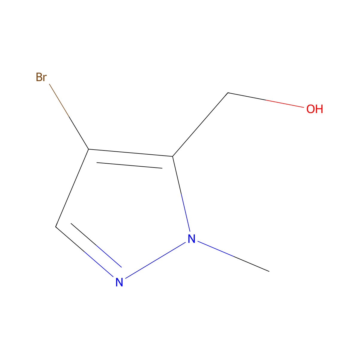 (4-bromo-1-methyl-1H-pyrazol-5-yl)methanol molecular structure, CAS 1276056-83-7