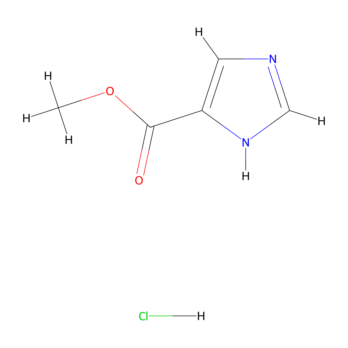Methyl 1H-imidazole-5-carboxylate hydrochloride molecular structure, CAS 127607-71-0