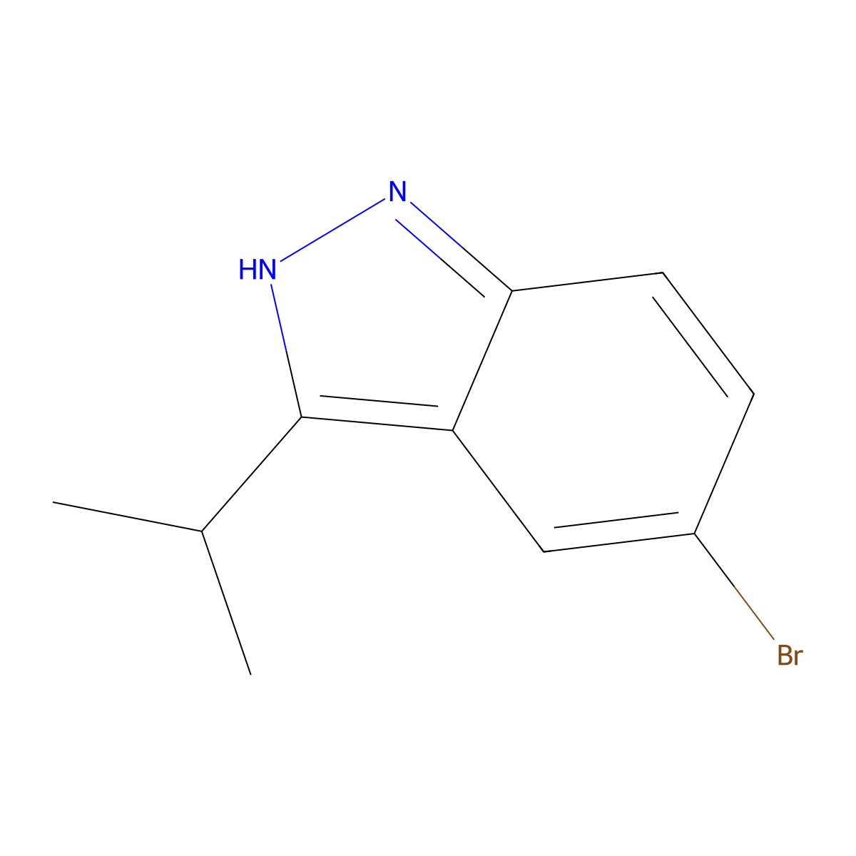 5-bromo-3-(propan-2-yl)-1H-indazole molecular structure, CAS 1276075-40-1