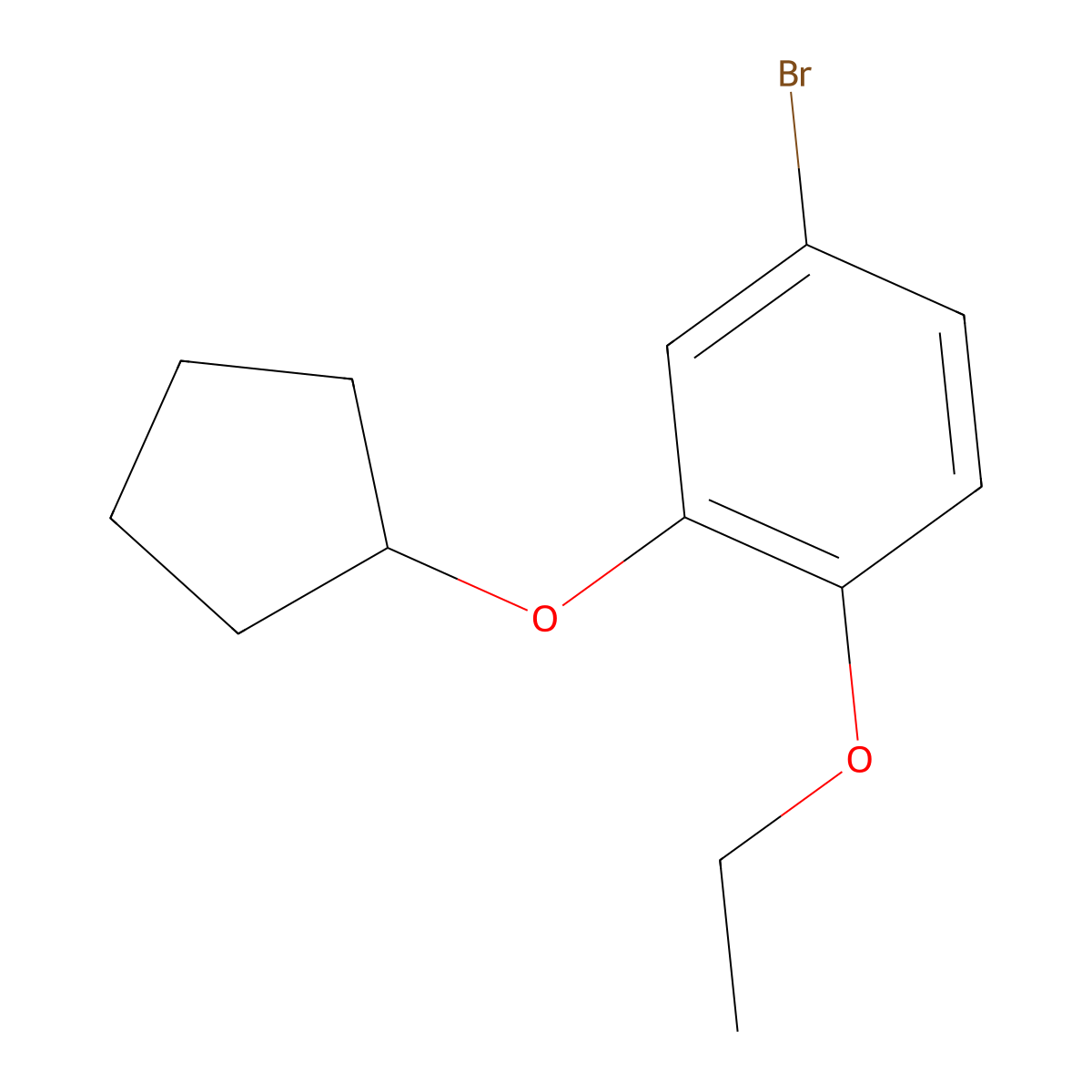 4-Bromo-2-cyclopentyloxy-1-ethoxy-benzene molecular structure, CAS 1276075-69-4