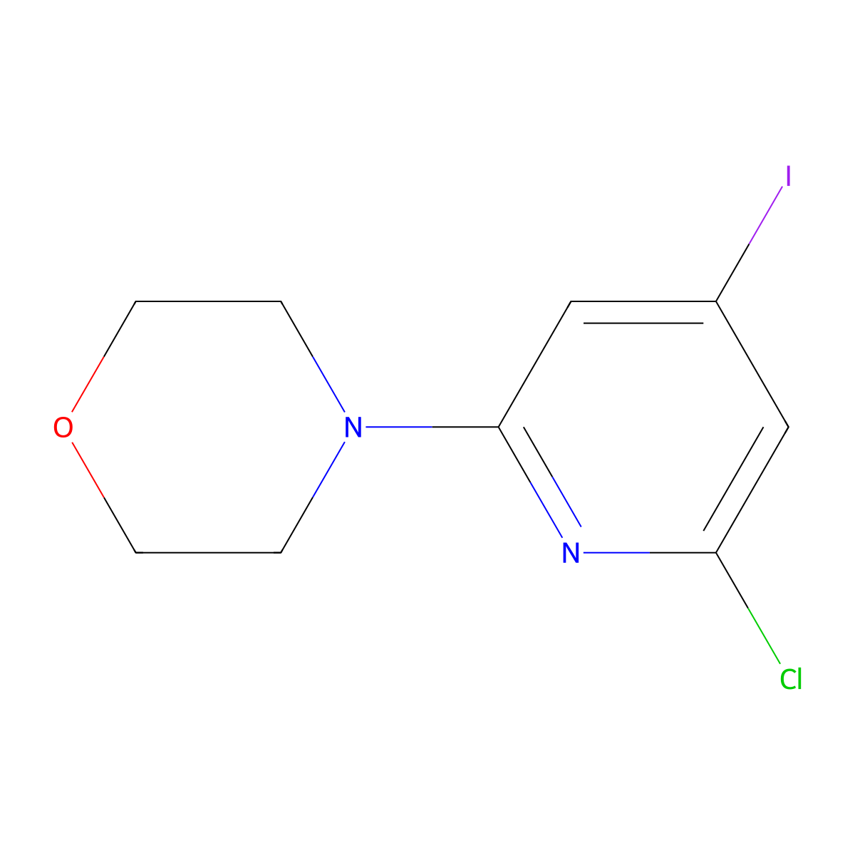 4-(6-Chloro-4-iodopyridin-2-yl)morpholine molecular structure, CAS 1276110-16-7