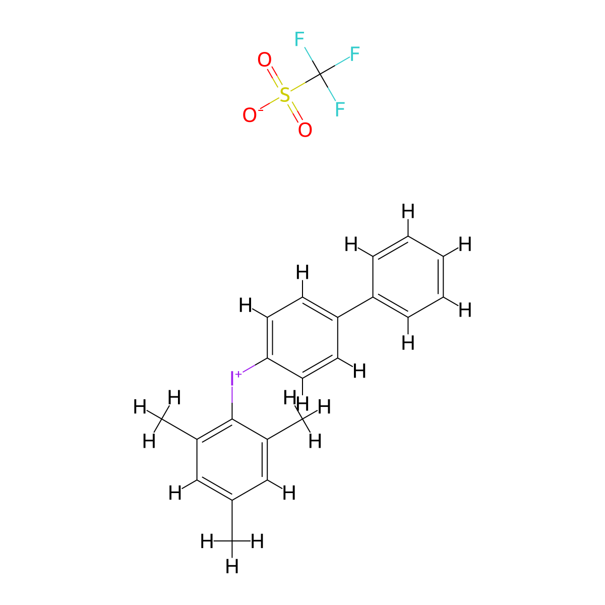 [1,1'-Biphenyl]-4-yl(mesityl)iodonium trifluoromethanesulfonate molecular structure, CAS 1276111-26-2