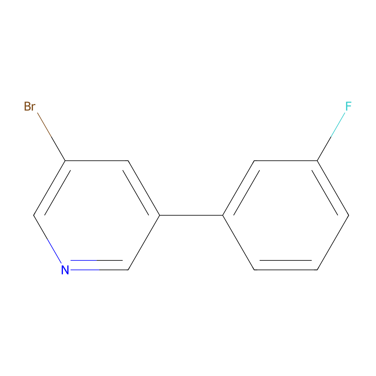 3-Bromo-5-(3-fluorophenyl)pyridine molecular structure, CAS 1276123-21-7