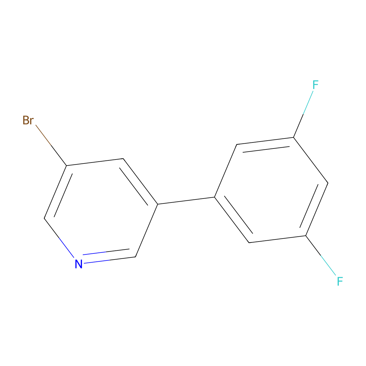3-Bromo-5-(3,5-difluorophenyl)pyridine molecular structure, CAS 1276123-24-0