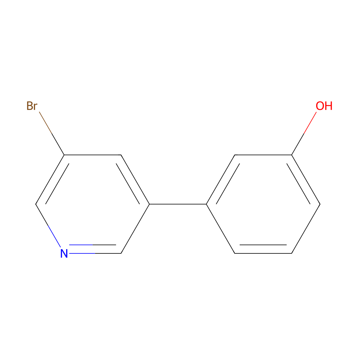 3-(5-Bromopyridin-3-yl)phenol molecular structure, CAS 1276123-26-2
