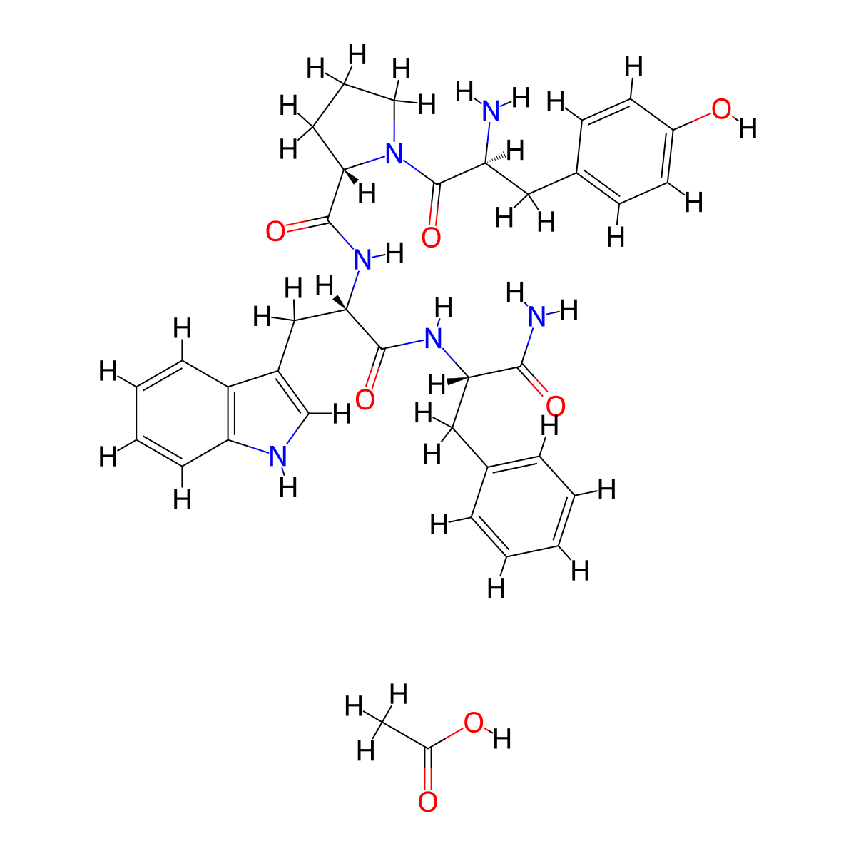 Endomorphin 1 (acetate) molecular structure, CAS 1276123-71-7