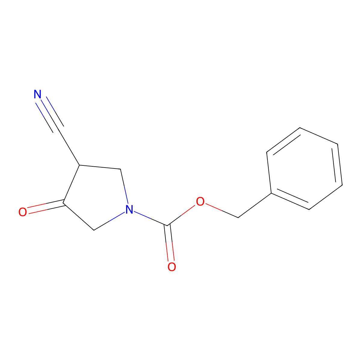 Benzyl 3-cyano-4-oxopyrrolidine-1-carboxylate molecular structure, CAS 1276125-30-4
