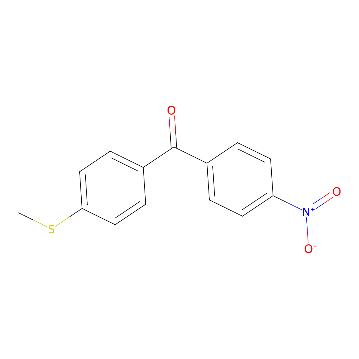 4-Nitro-4'-thiomethylbenzophenone molecular structure, CAS 127615-48-9
