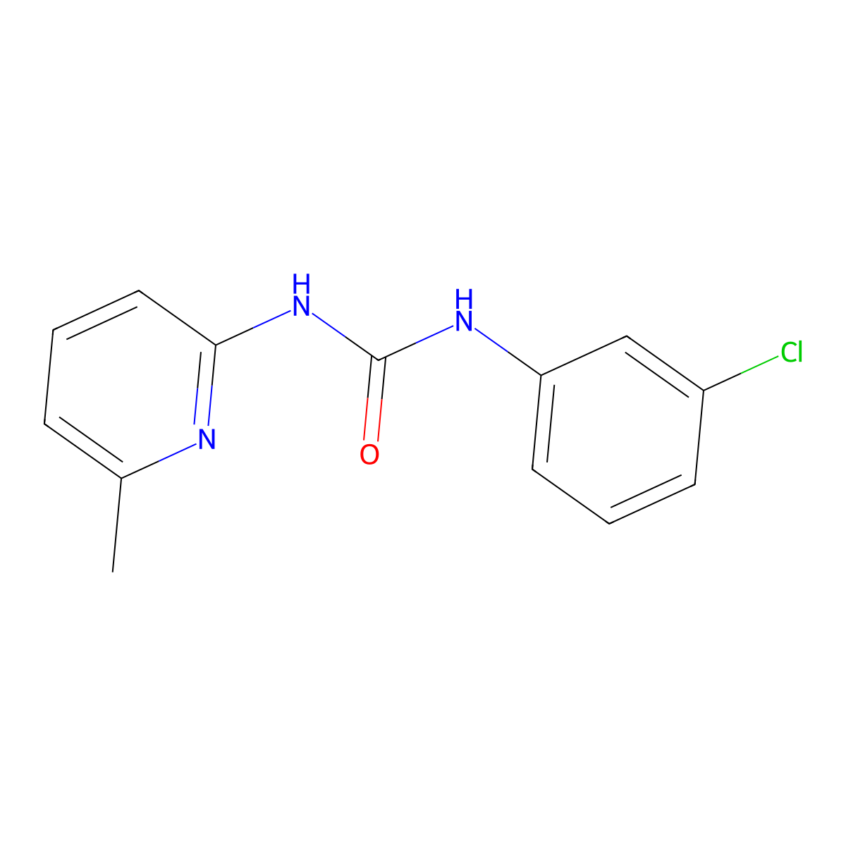 1-(3-Chloro-phenyl)-3-(6-methyl-pyridin-2-YL)-urea molecular structure, CAS 127627-28-5