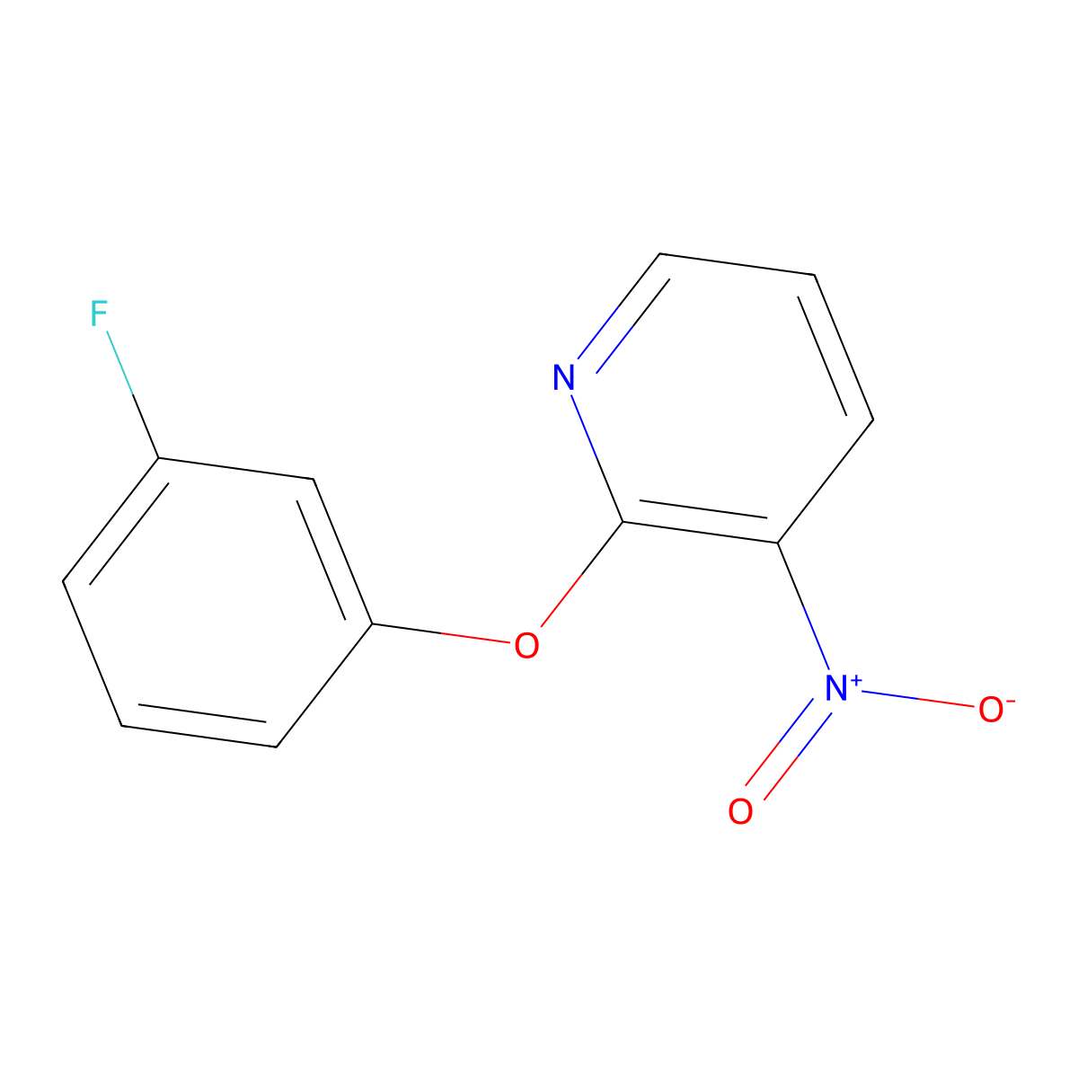 2-(3-Fluorophenoxy)-3-nitropyridine molecular structure, CAS 1276328-09-6