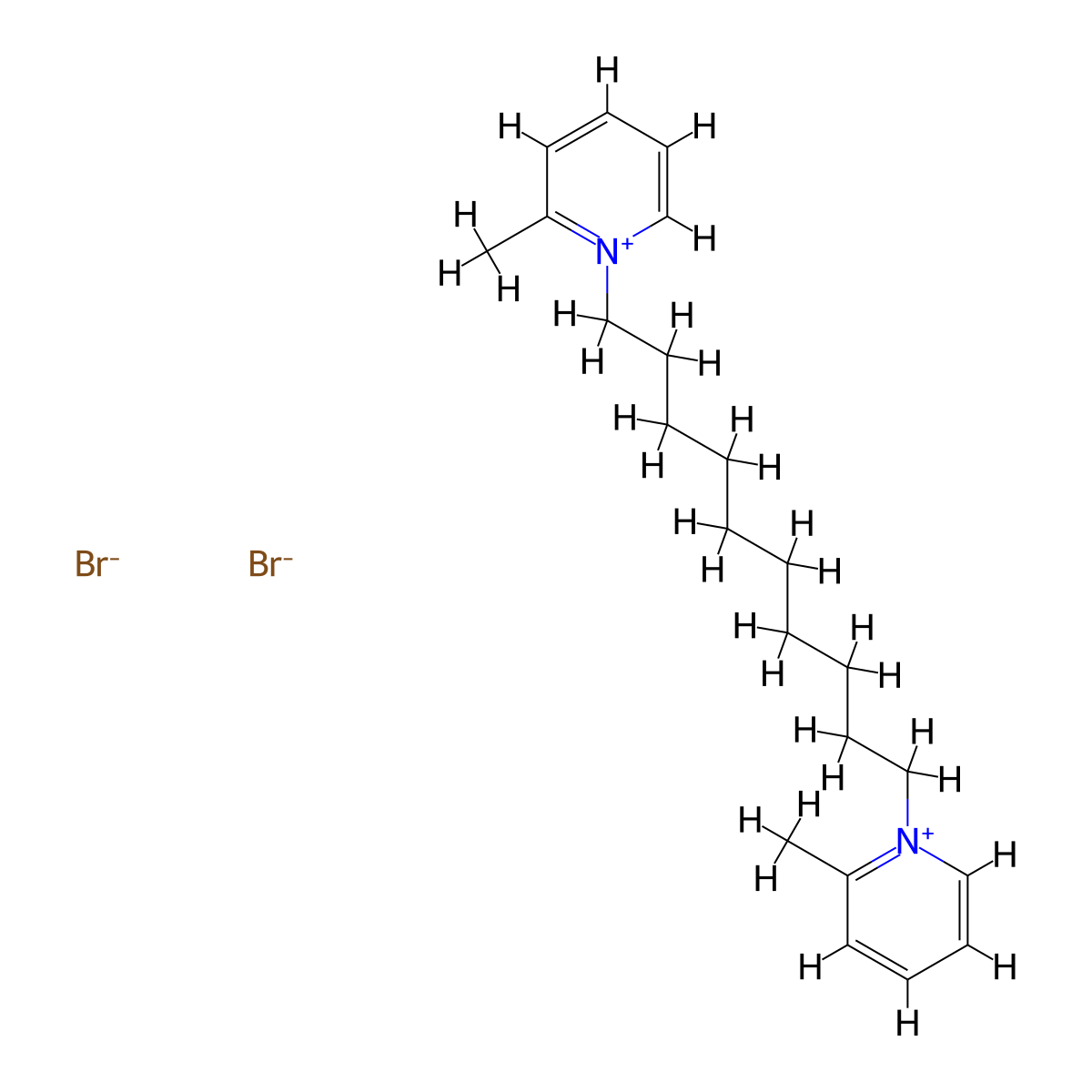 Pyridinium, 1,1'-(1,10-decanediyl)bis[2-methyl-, dibromide molecular structure, CAS 127635-66-9