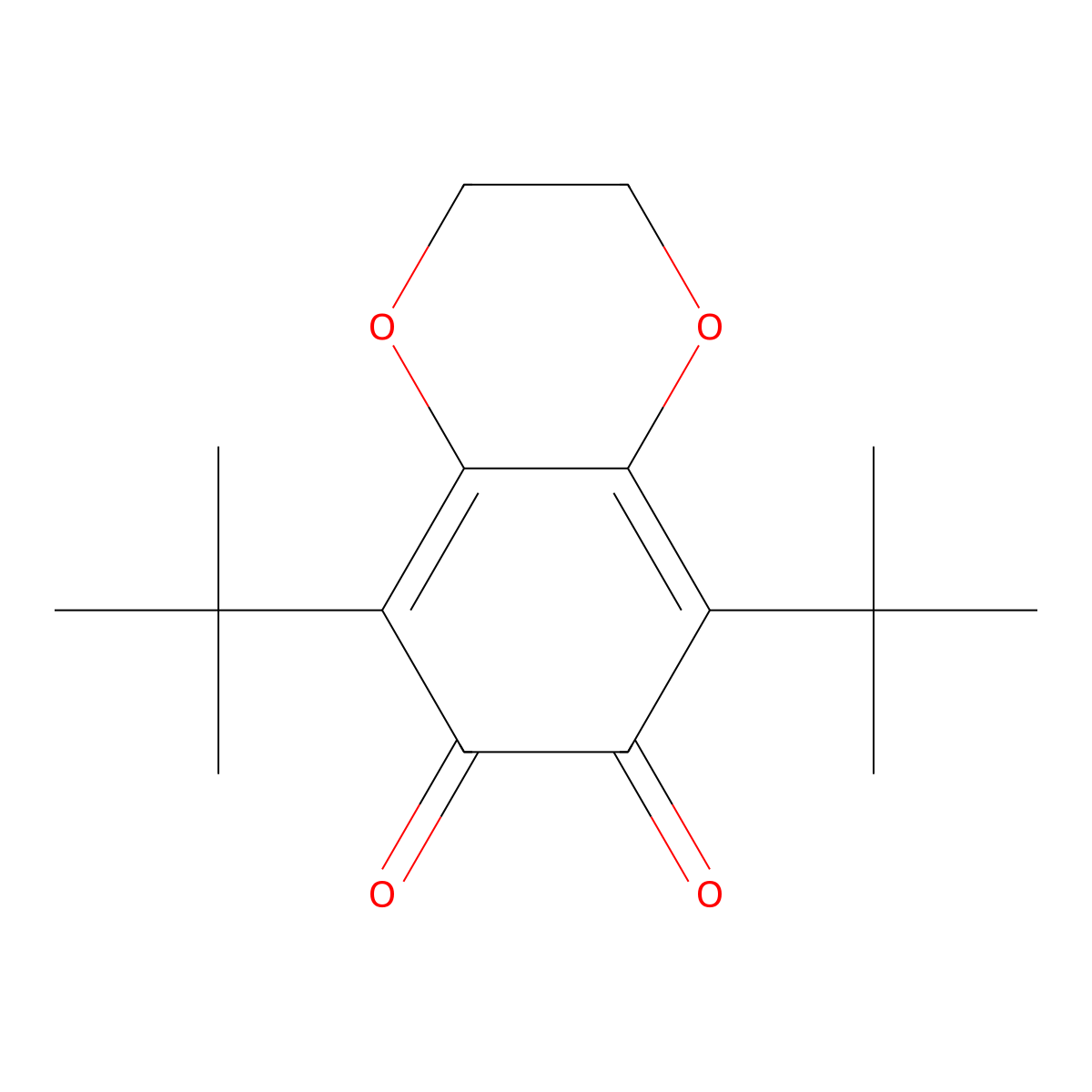 5,8-Ditert-butyl-2,3-dihydro-1,4-benzodioxine-6,7-dione molecular structure, CAS 127635-69-2