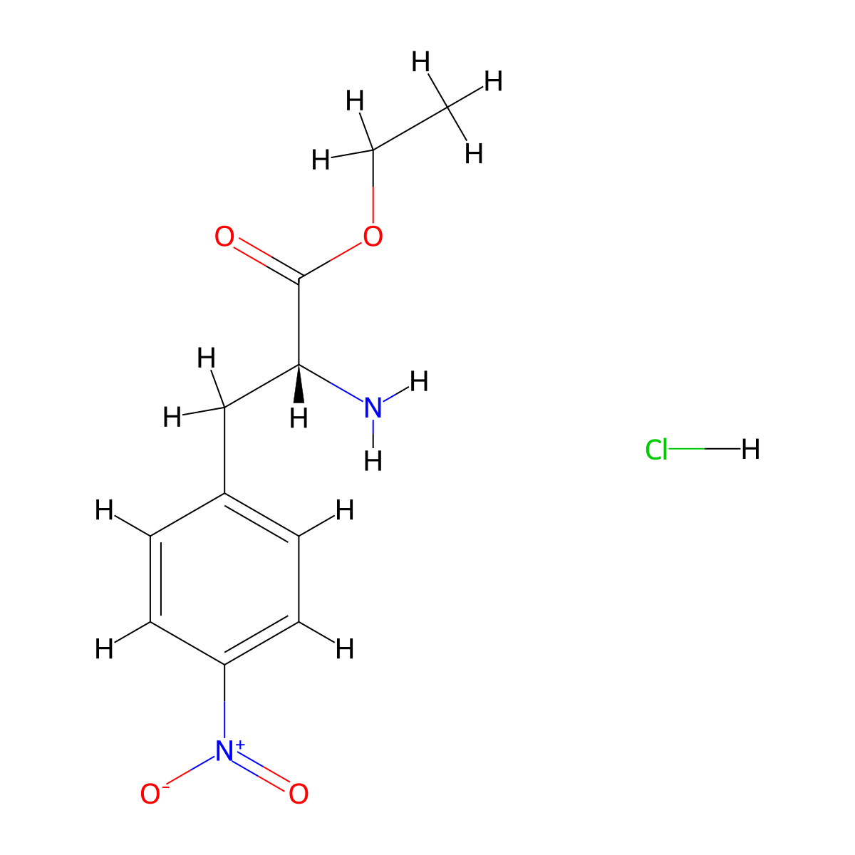 H-4-Nitro-D-phe-oet hcl molecular structure, CAS 127641-82-1