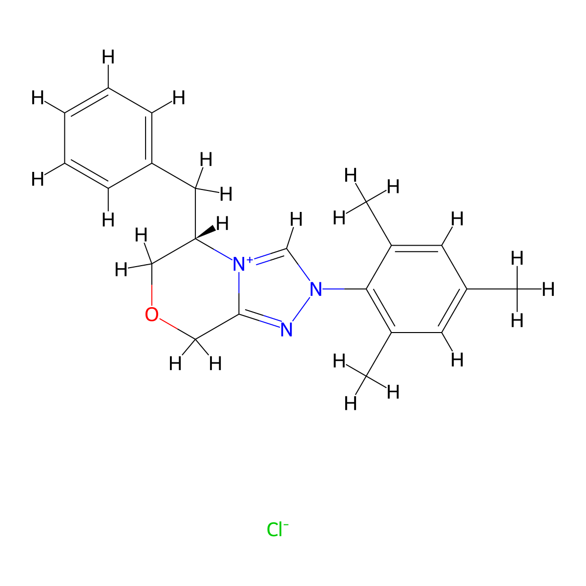 (S)-5-Benzyl-2-mesityl-6,8-dihydro-5H-[1,2,4]triazolo[3,4-c][1,4]oxazin-2-ium chloride molecular structure, CAS 1276429-72-1