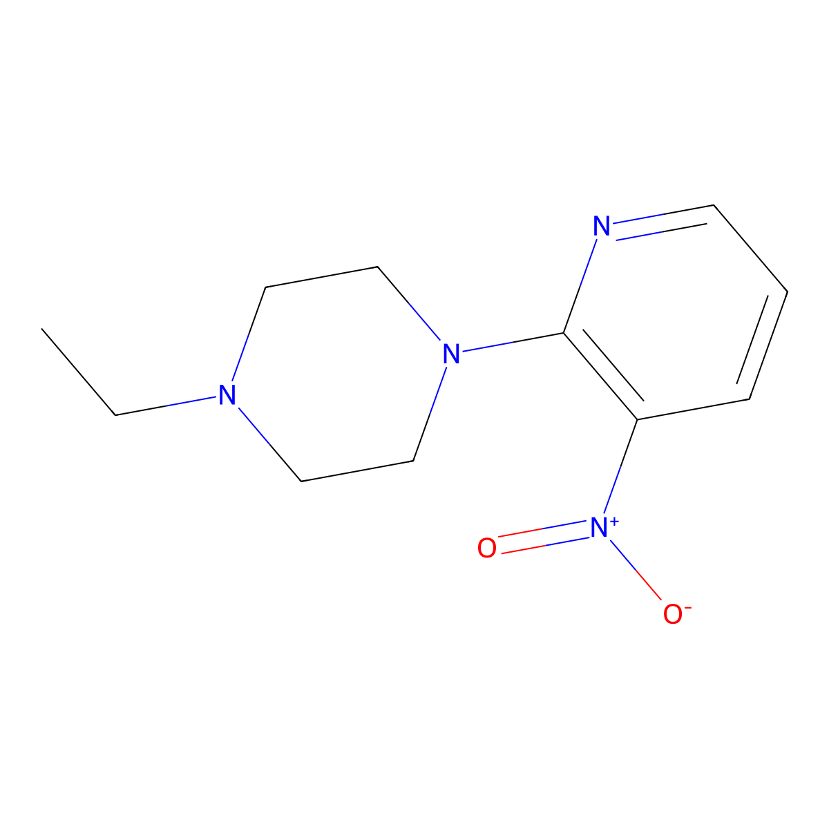 1-Ethyl-4-(3-nitropyridin-2-yl)piperazine molecular structure, CAS 1276434-31-1