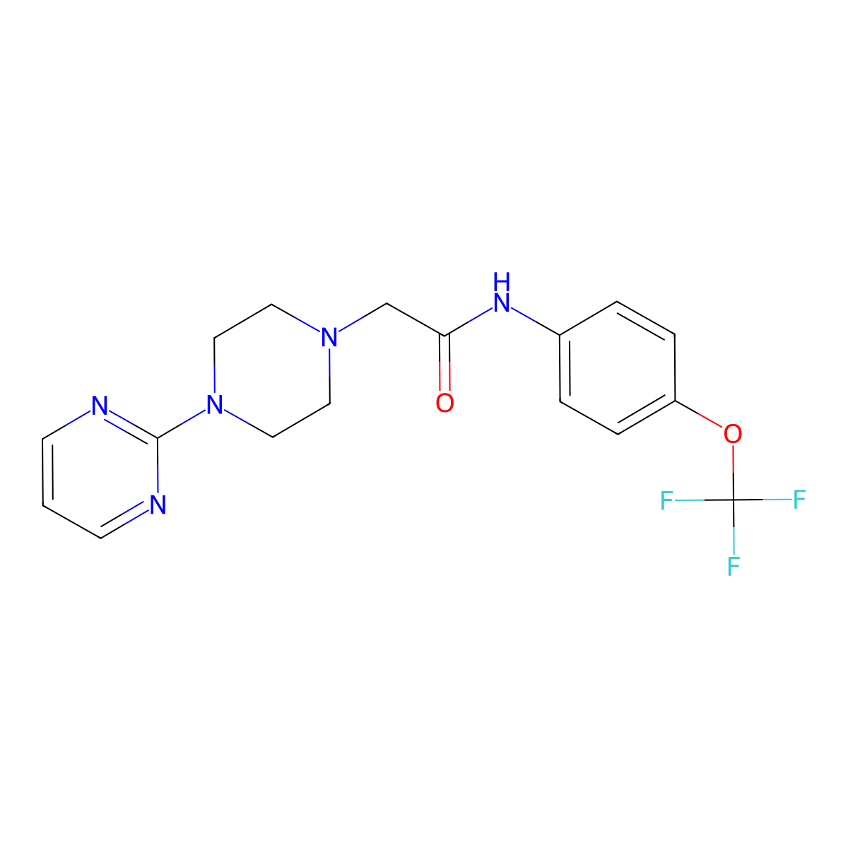 2-(4-pyrimidin-2-ylpiperazin-1-yl)-N-[4-(trifluoromethoxy)phenyl]acetamide molecular structure, CAS 1276456-00-8