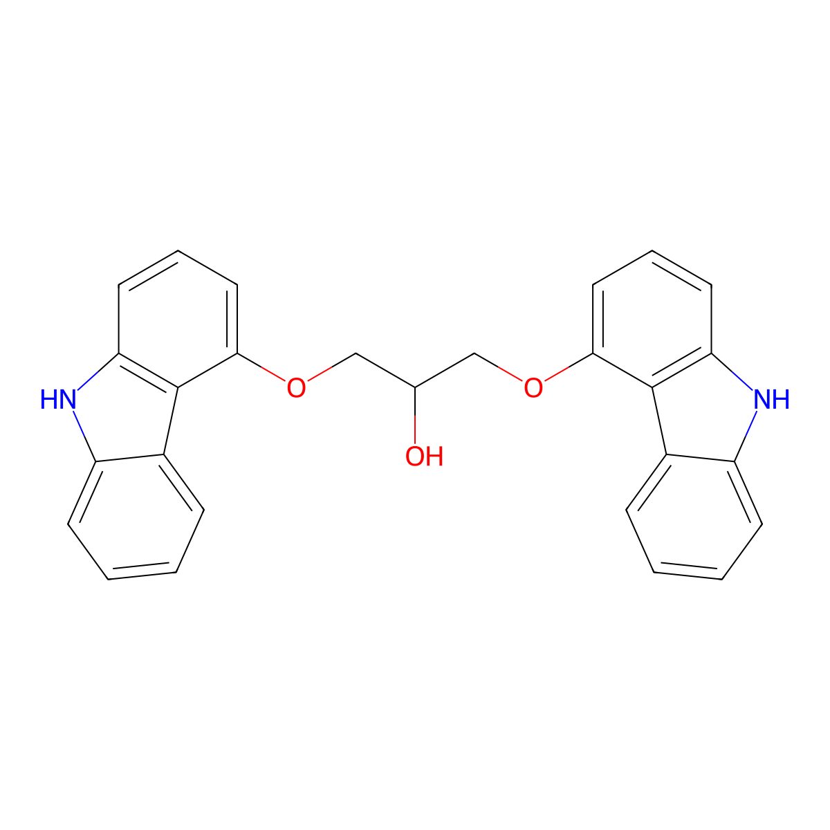 1,3-Bis((9H-carbazol-4-yl)oxy)propan-2-ol molecular structure, CAS 1276477-91-8