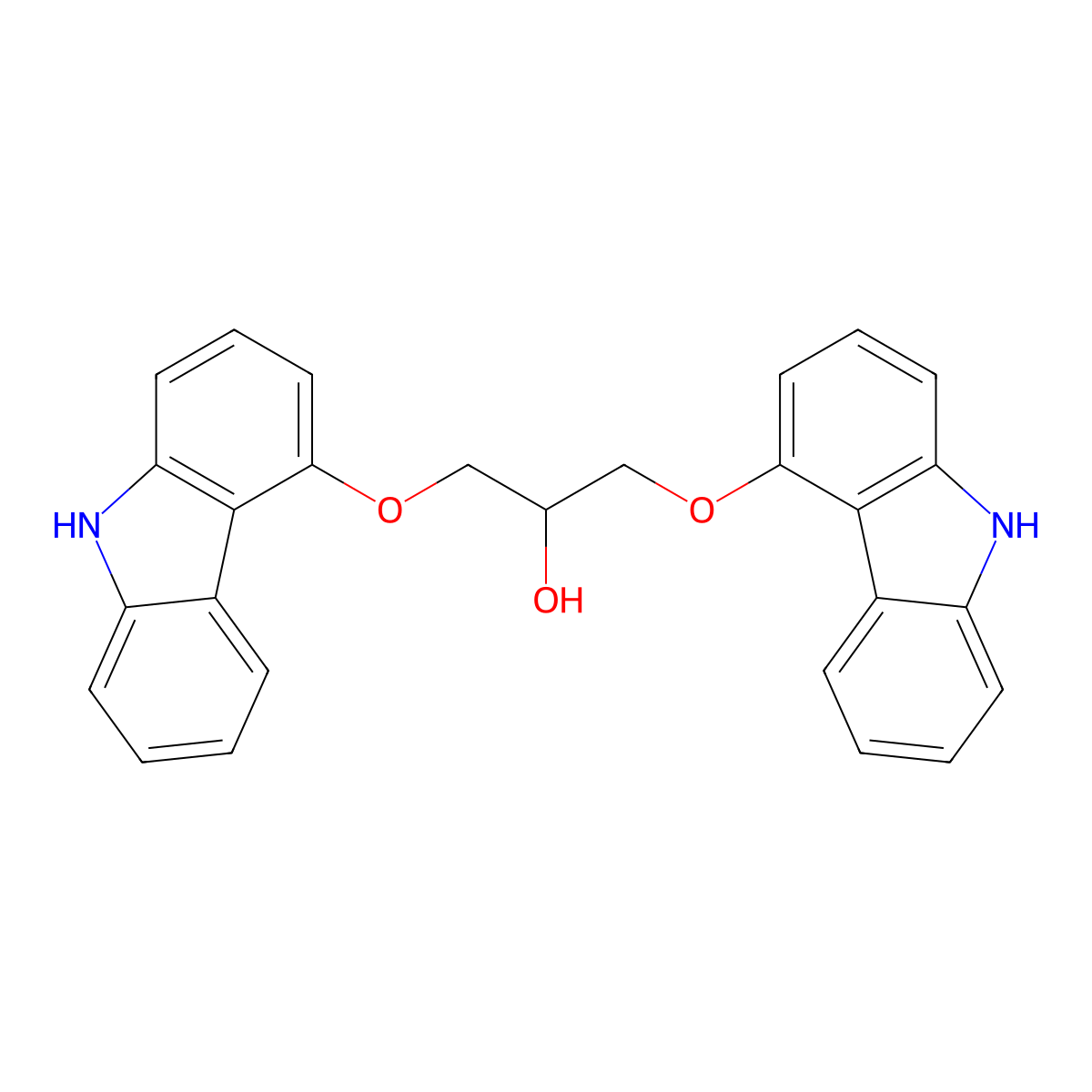1,3-Bis((9H-carbazol-4-yl)oxy)propan-2-ol molecular structure, CAS 1276477-91-8