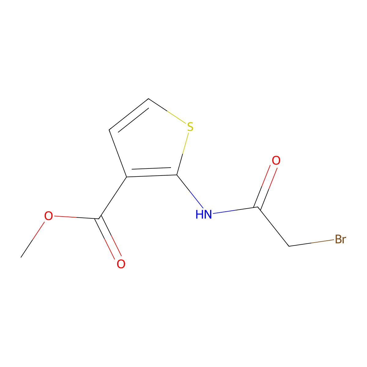 Methyl-2-bromoacetamidothiophene-3-carboxylate molecular structure, CAS 127648-94-6