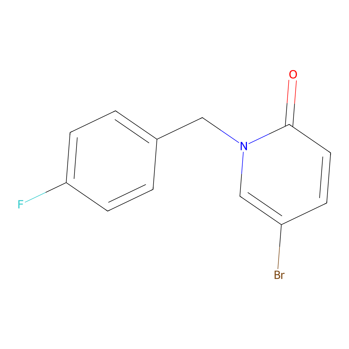 5-Bromo-1-(4-fluorobenzyl)pyridin-2(1H)-one molecular structure, CAS 1276517-14-6