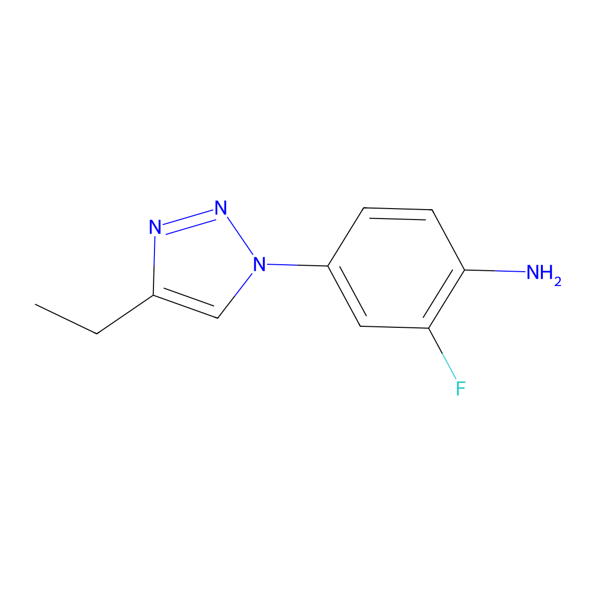 4-(4-ethyl-1H-1,2,3-triazol-1-yl)-2-fluoroaniline molecular structure, CAS 1276538-16-9