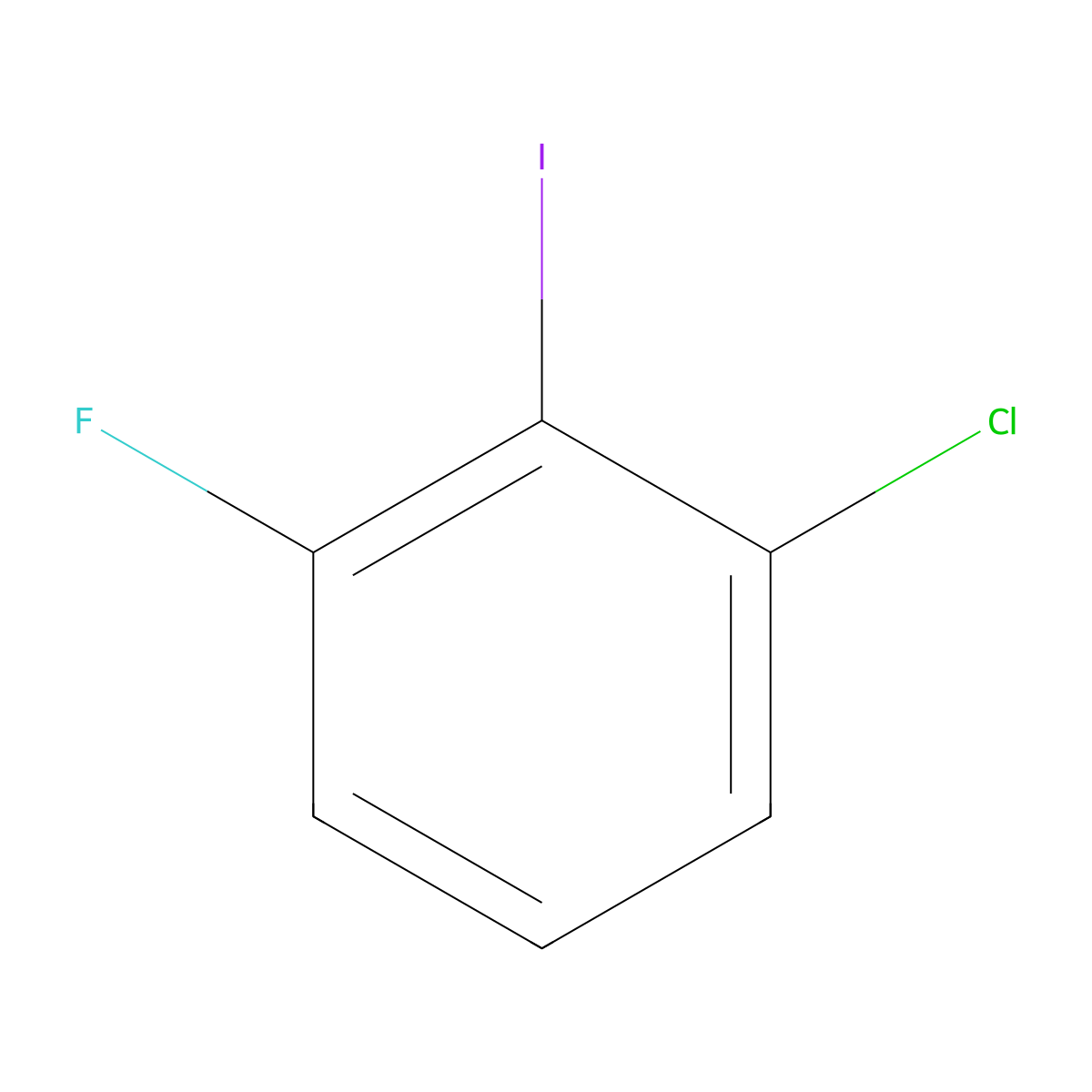 1-Chloro-3-fluoro-2-iodobenzene molecular structure, CAS 127654-70-0
