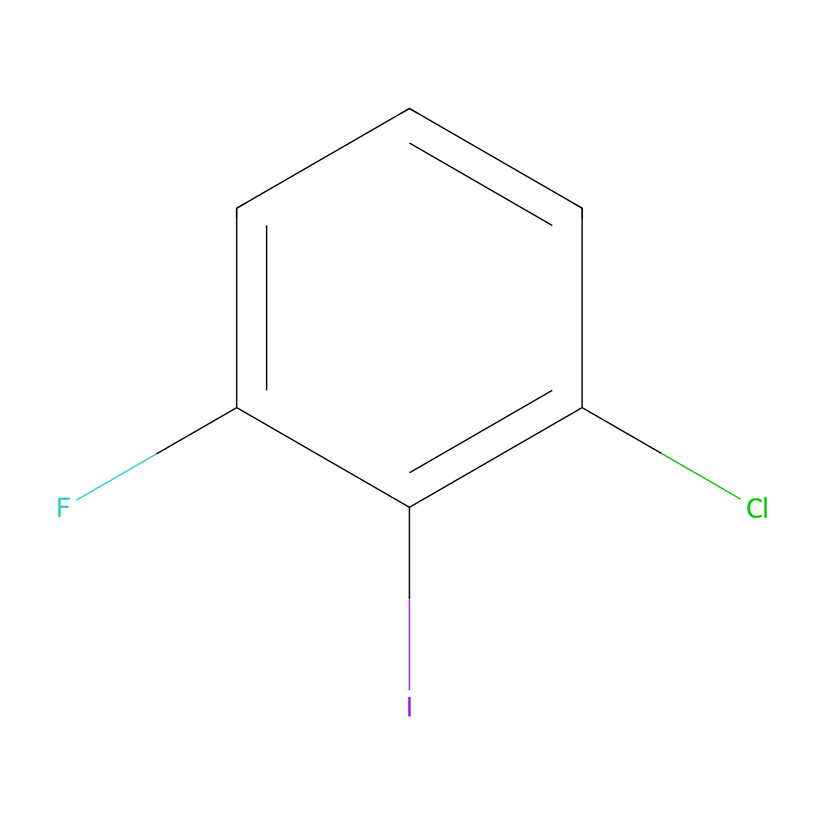 1-Chloro-3-fluoro-2-iodobenzene molecular structure, CAS 127654-70-0