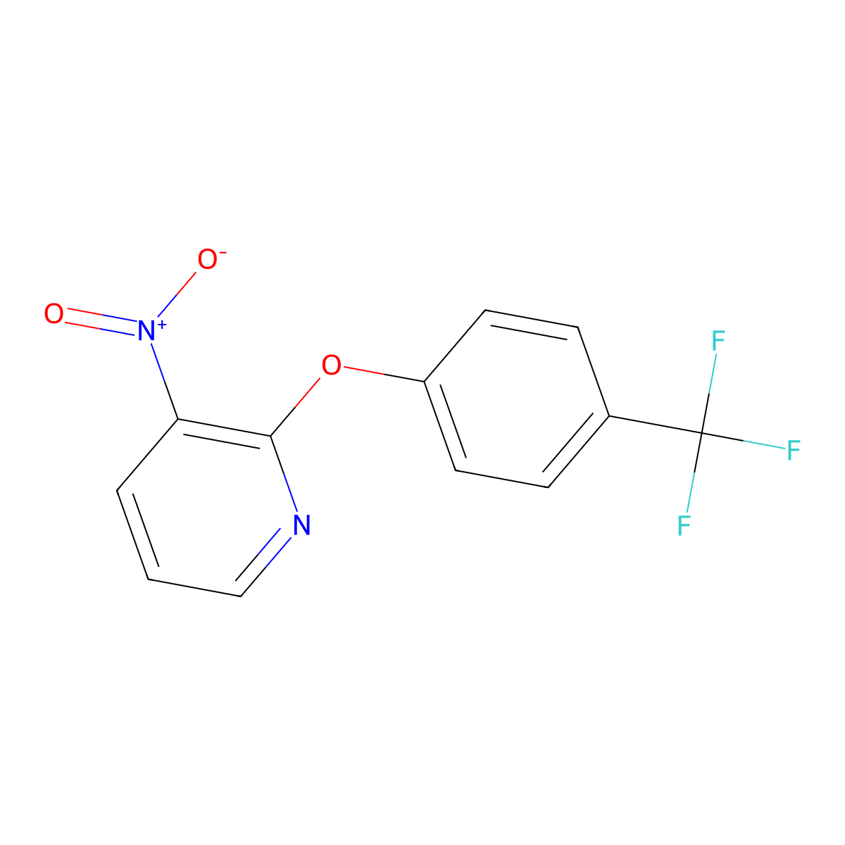 3-Nitro-2-[4-(trifluoromethyl)phenoxy]pyridine molecular structure, CAS 1276590-18-1