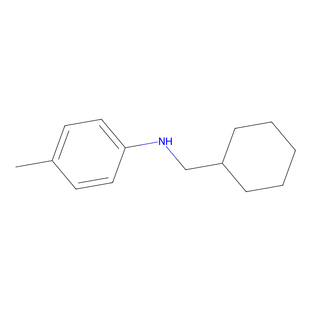 N-(cyclohexylmethyl)-4-methylaniline molecular structure, CAS 127660-88-2