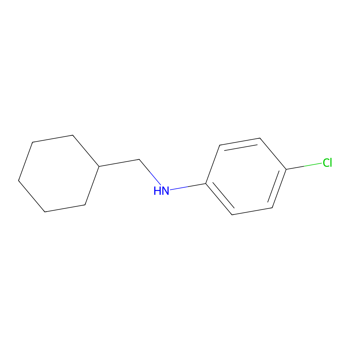 4-Chloro-N-(cyclohexylmethyl)aniline molecular structure, CAS 127660-89-3