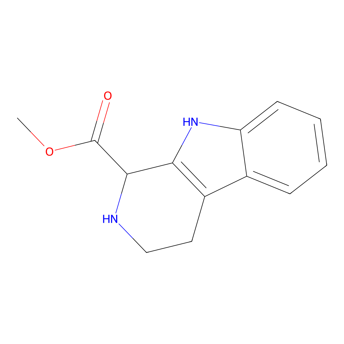 2,3,4,9-Tetrahydro-1H-beta-carboline-1-carboxylic acid methyl ester molecular structure, CAS 127661-45-4