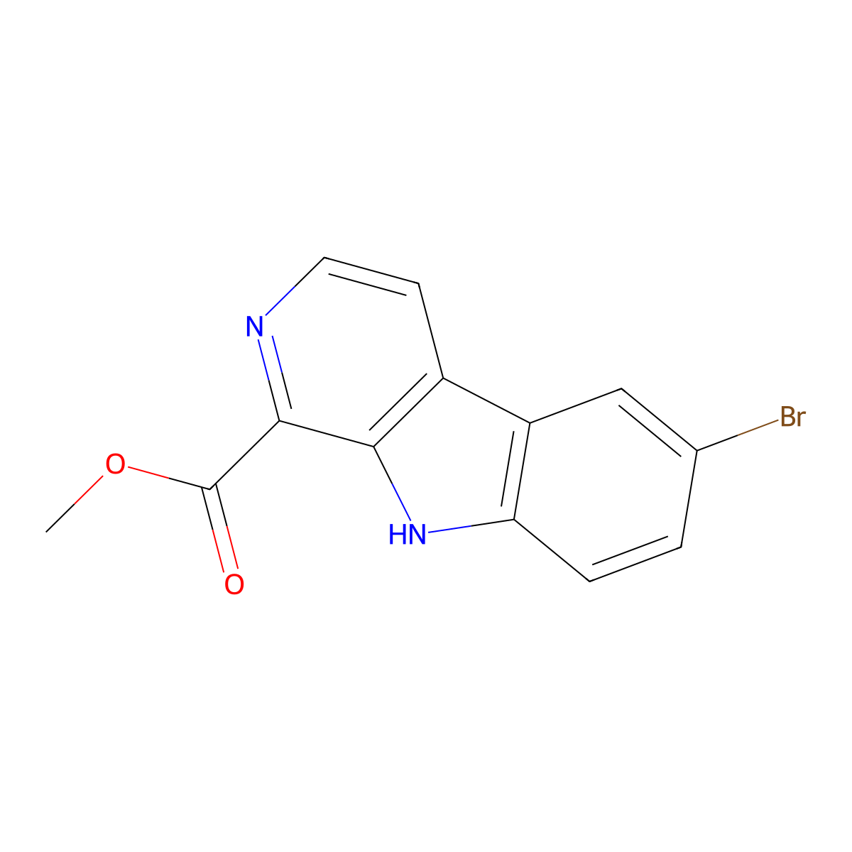 Methyl 6-bromo-9H-pyrido[3,4-b]indole-1-carboxylate molecular structure, CAS 127661-47-6