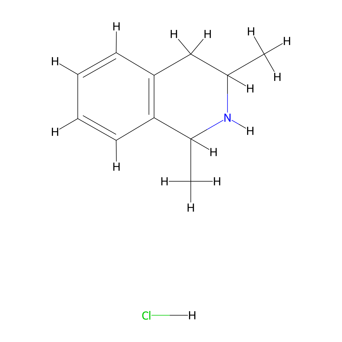 1,3-Dimethyl-1,2,3,4-tetrahydroisoquinoline hydrochloride molecular structure, CAS 127662-53-7
