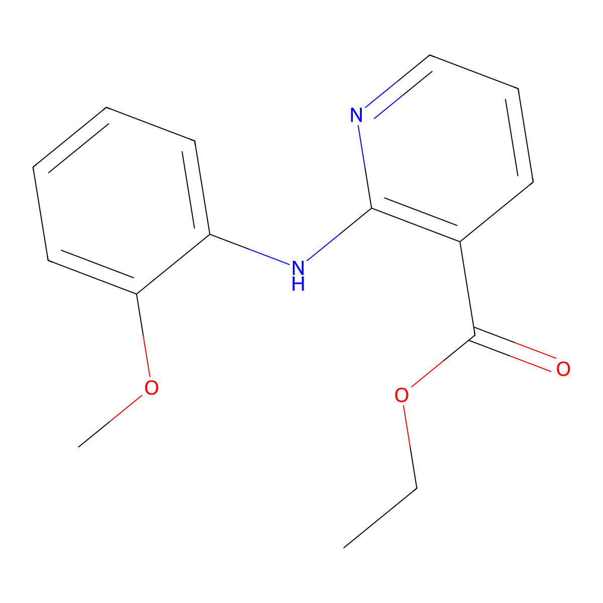 Ethyl 2-[(2-methoxyphenyl)amino]pyridine-3-carboxylate molecular structure, CAS 1276644-94-0